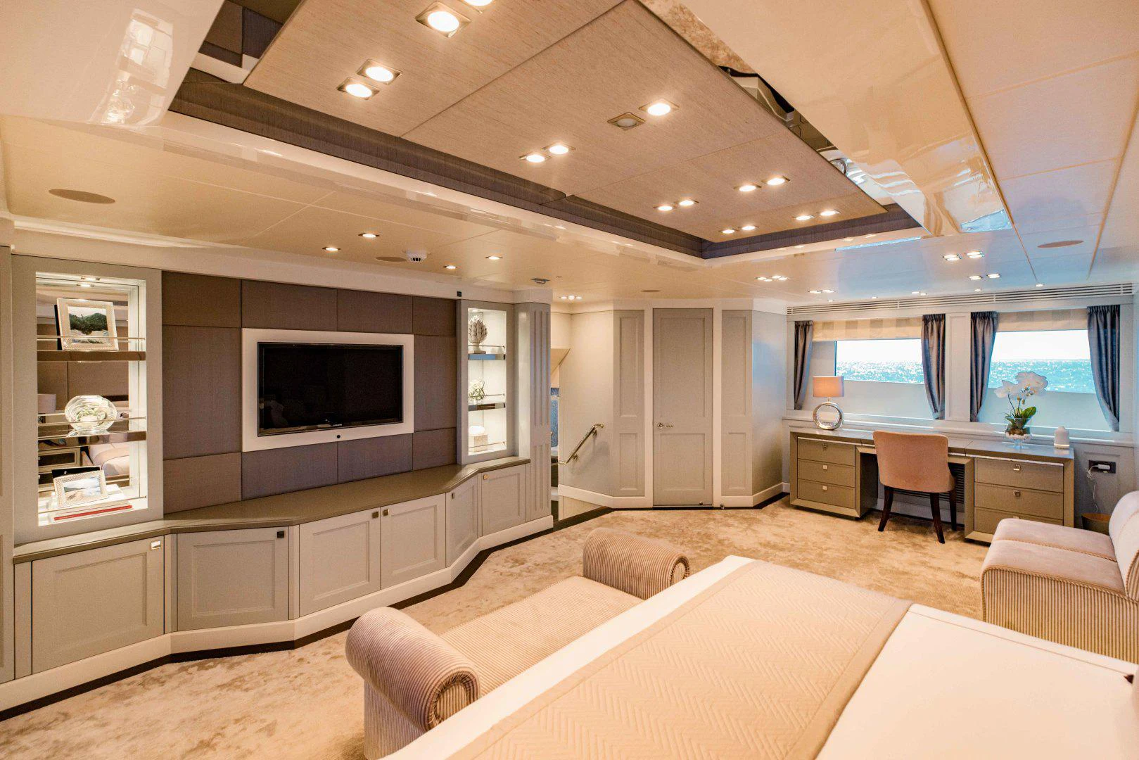 a large kitchen with a large open floor plan aboard TAYRONA Yacht for Sale