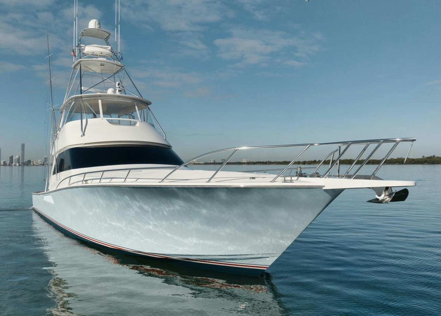 a large white boat aboard 68 VIKING Yacht for Sale