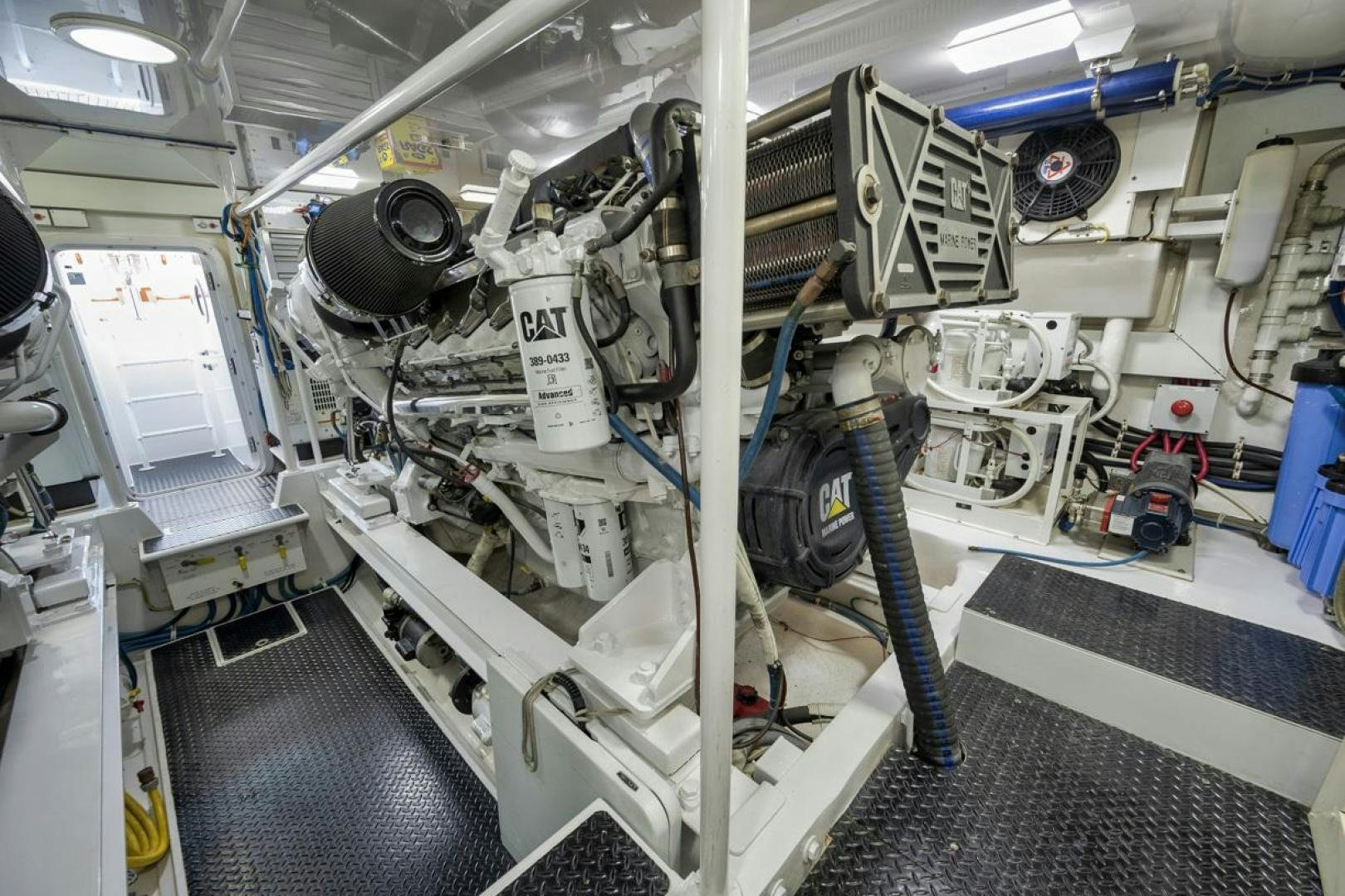 a large machine with many wires aboard 68 VIKING Yacht for Sale
