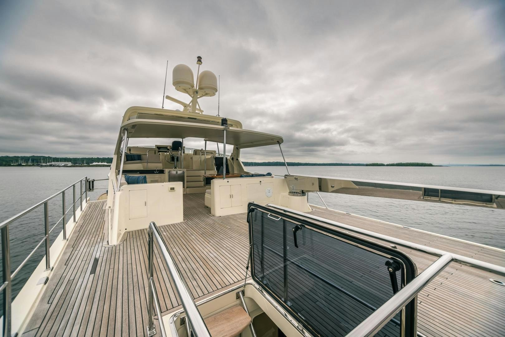 a boat on a deck aboard PRETTY LADY Yacht for Sale
