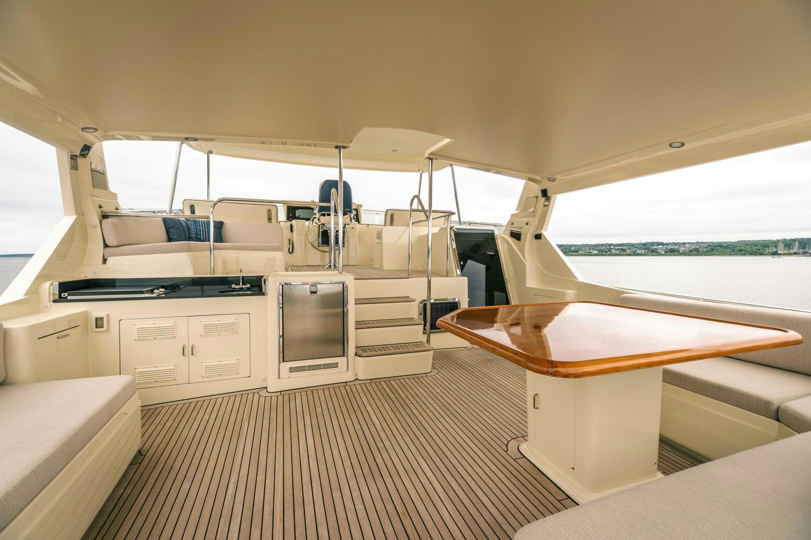 a boat with open doors aboard PRETTY LADY Yacht for Sale