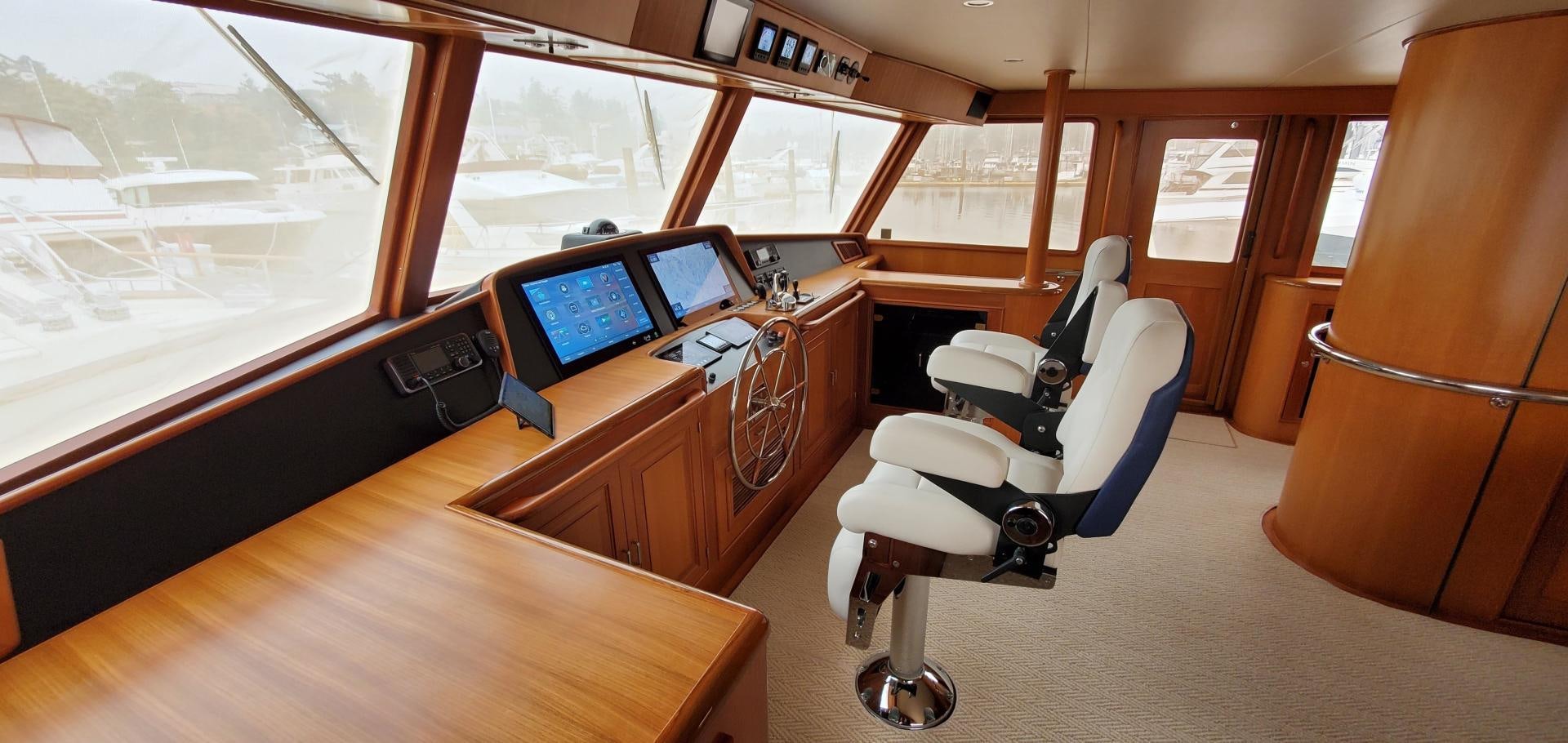 a room with a desk and a computer aboard PRETTY LADY Yacht for Sale
