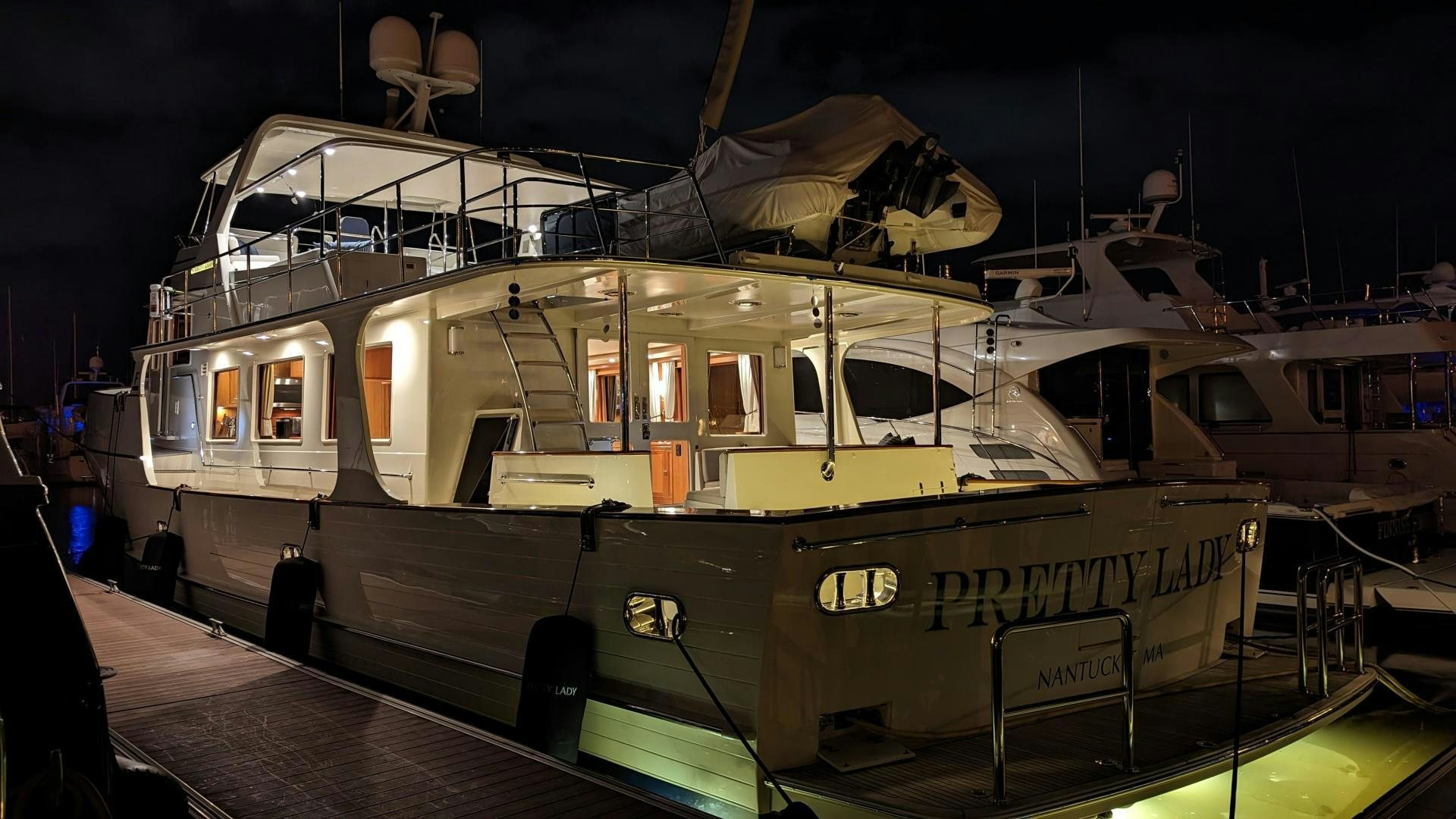 a large tank with a boat on it aboard PRETTY LADY Yacht for Sale