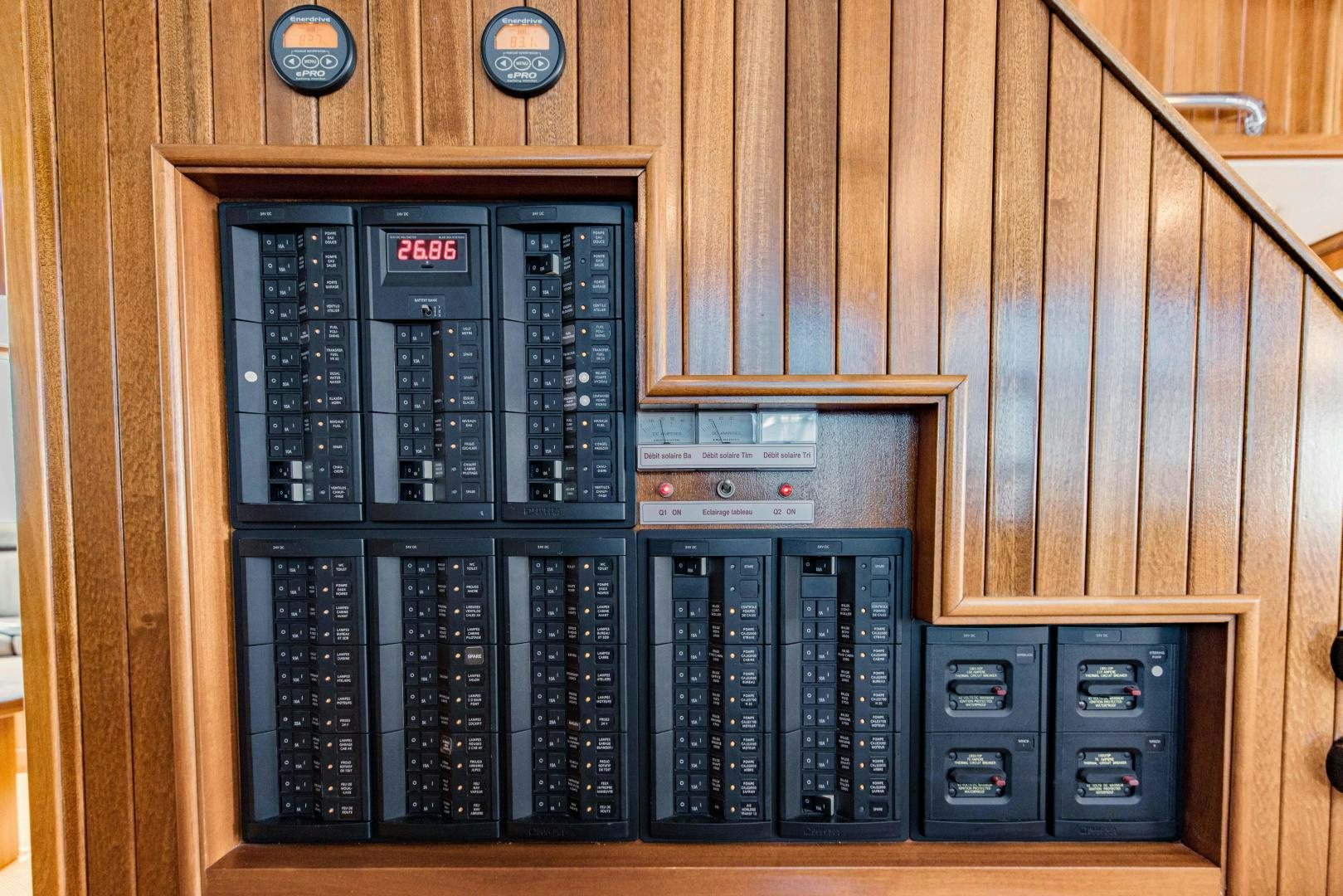 a group of computer devices aboard IETA Yacht for Sale