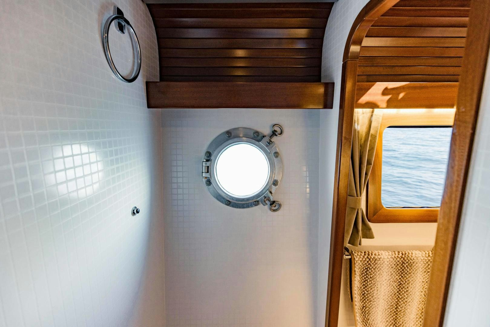 a mirror on a wall aboard IETA Yacht for Sale