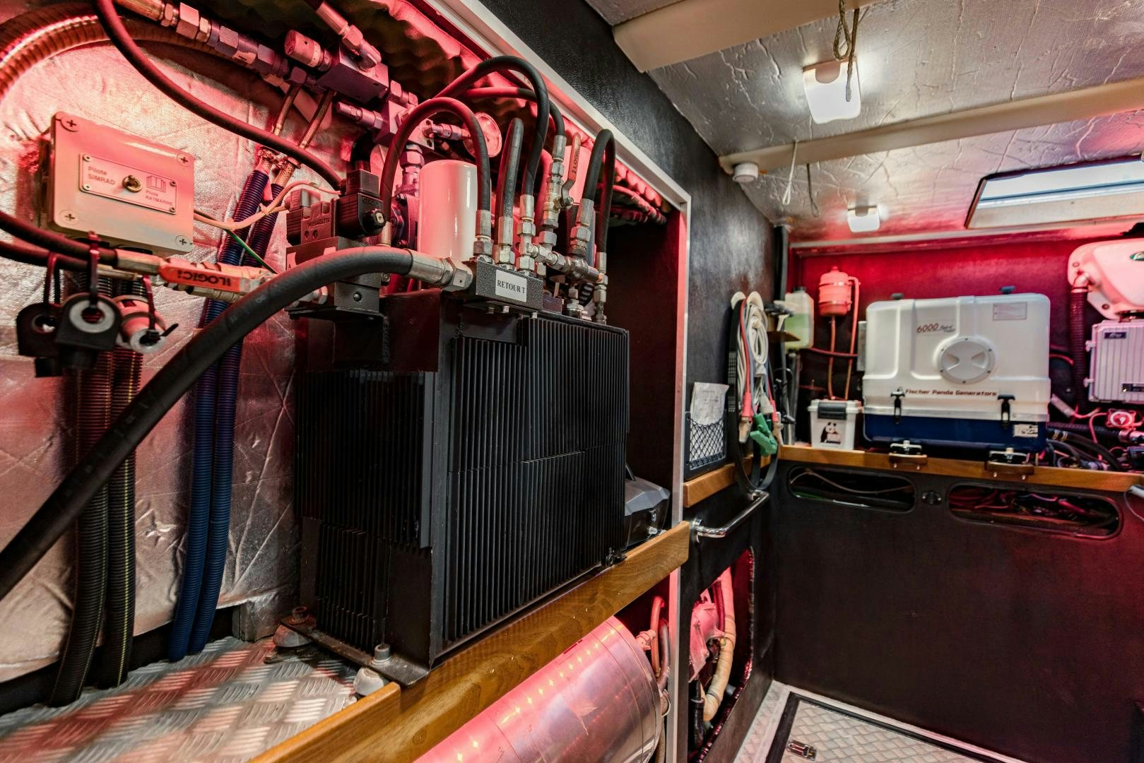 a large machine in a room aboard IETA Yacht for Sale