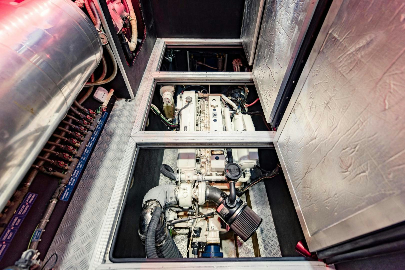 a space ship with a group of people in it aboard IETA Yacht for Sale