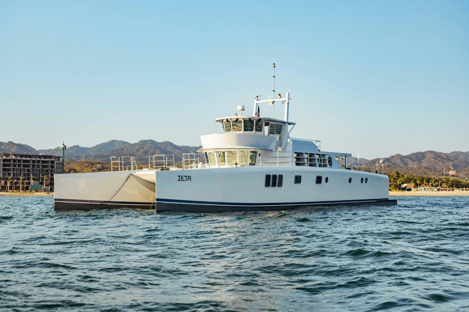 a boat on the water aboard IETA Yacht for Sale