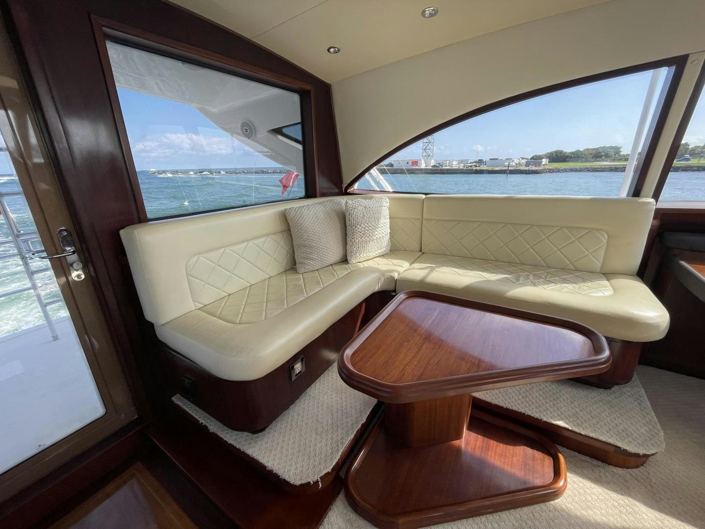 a couch in a room aboard ONIX Yacht for Sale