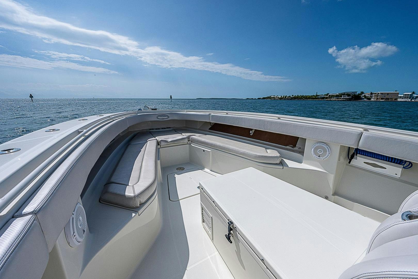 the front of a boat aboard S3XY Yacht for Sale