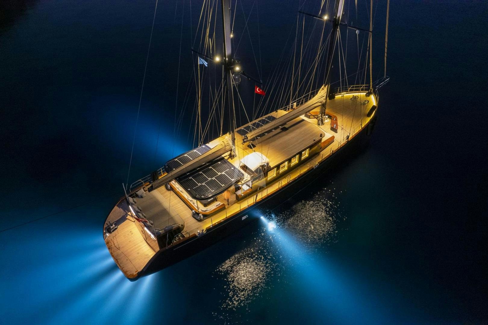 a ship in the water aboard MITI ONE Yacht for Sale