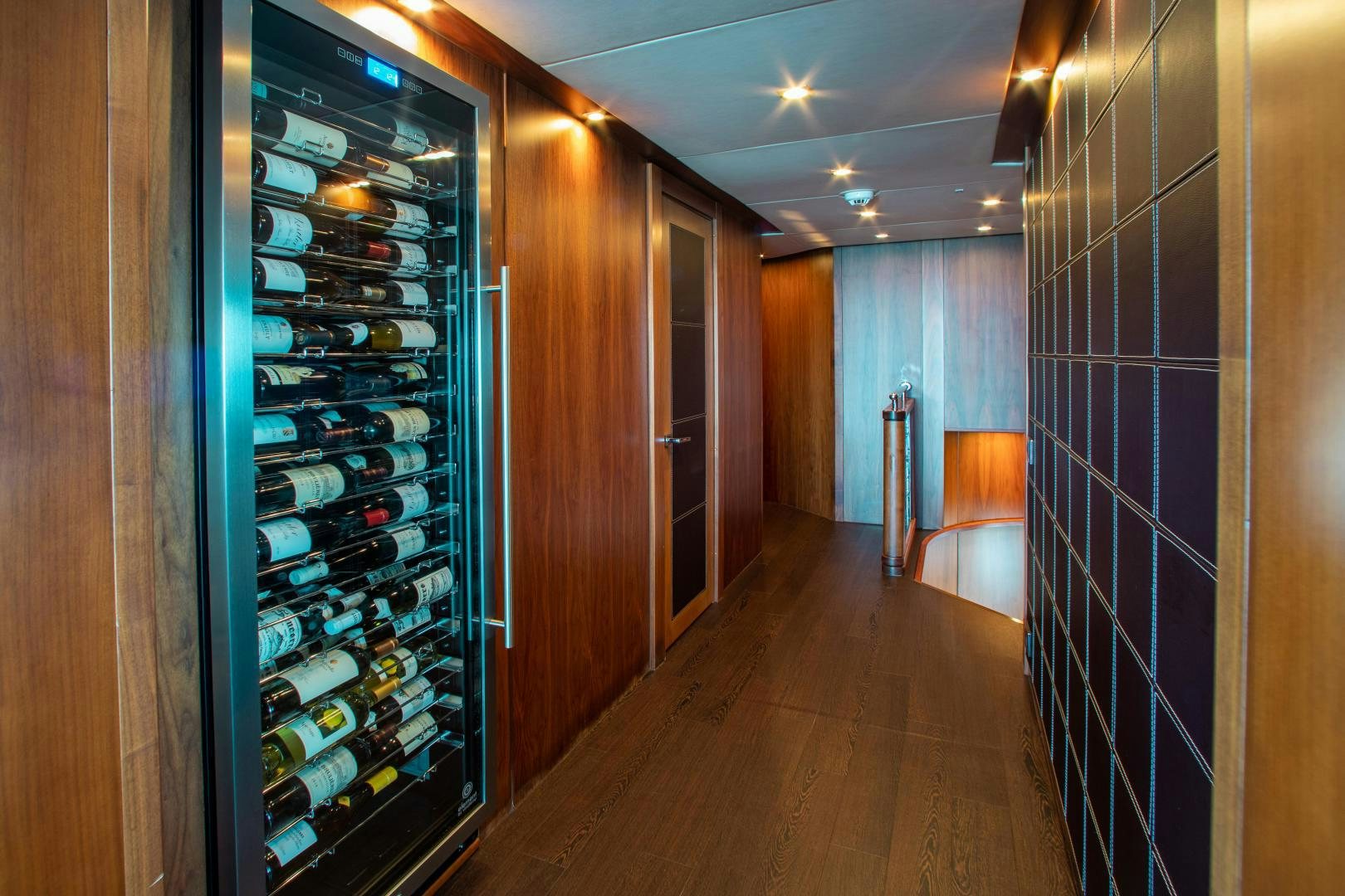 a room with a large glass display case aboard ACACIA Yacht for Sale