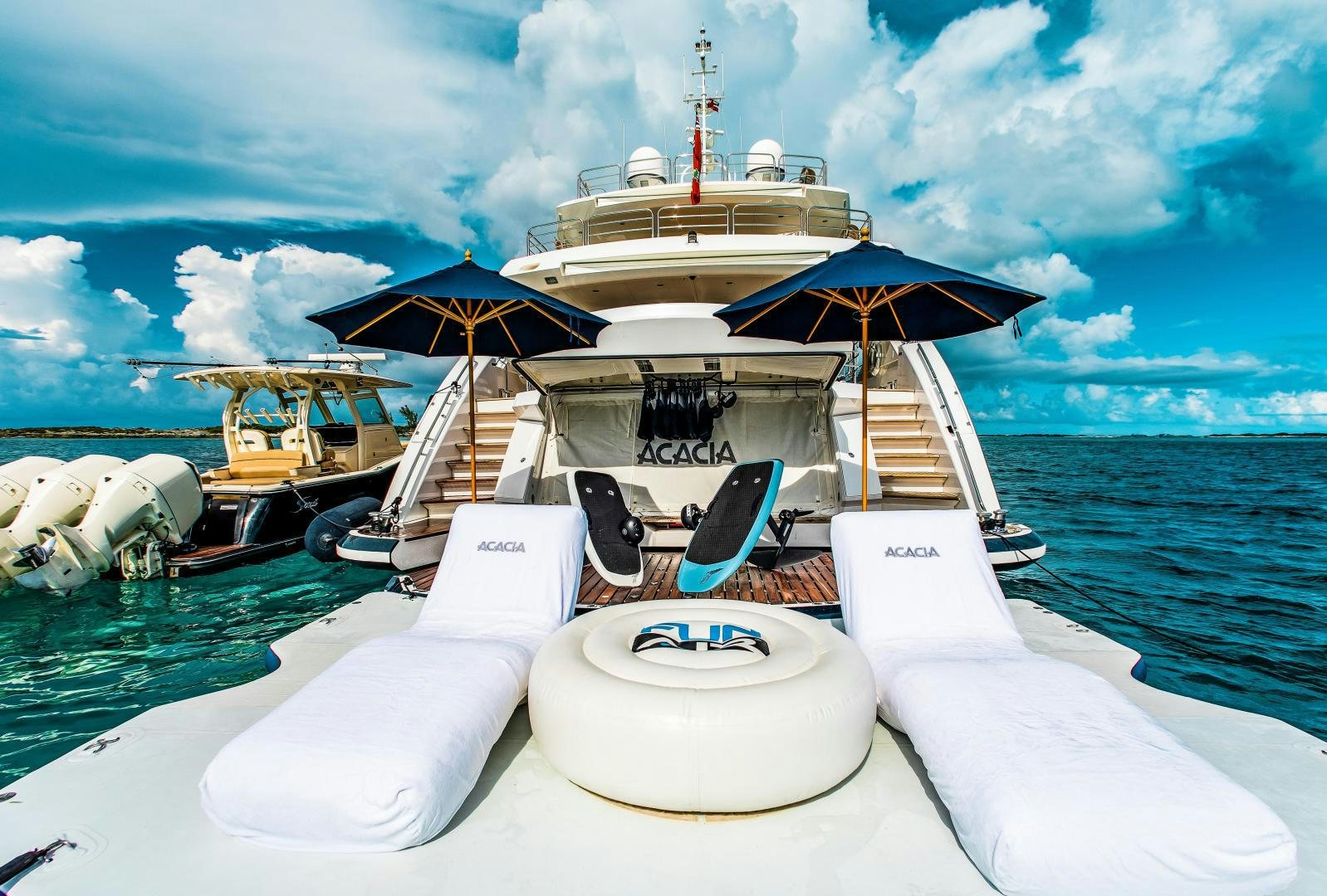 a boat on the water aboard ACACIA Yacht for Sale