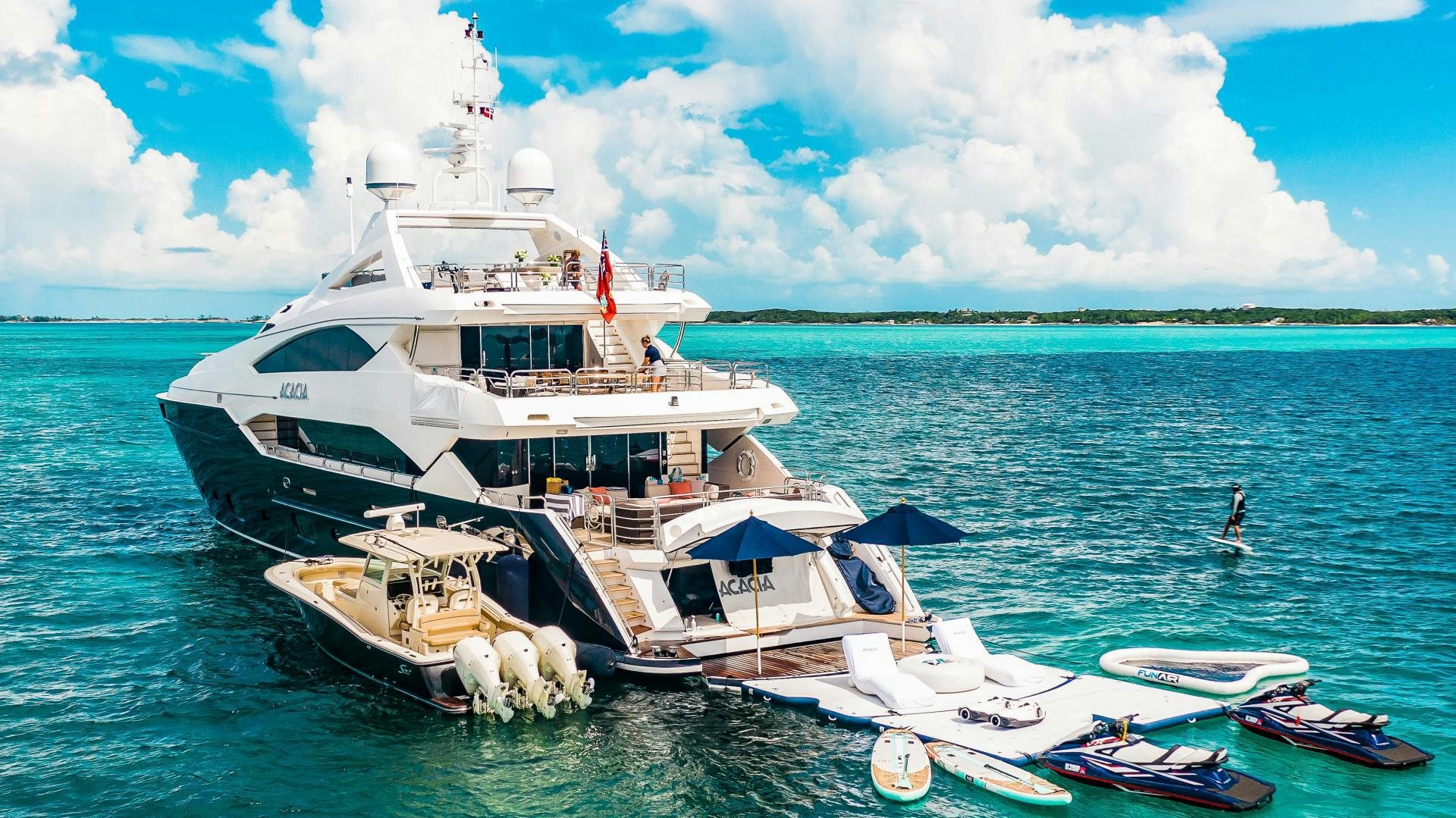 a boat in the water aboard ACACIA Yacht for Sale