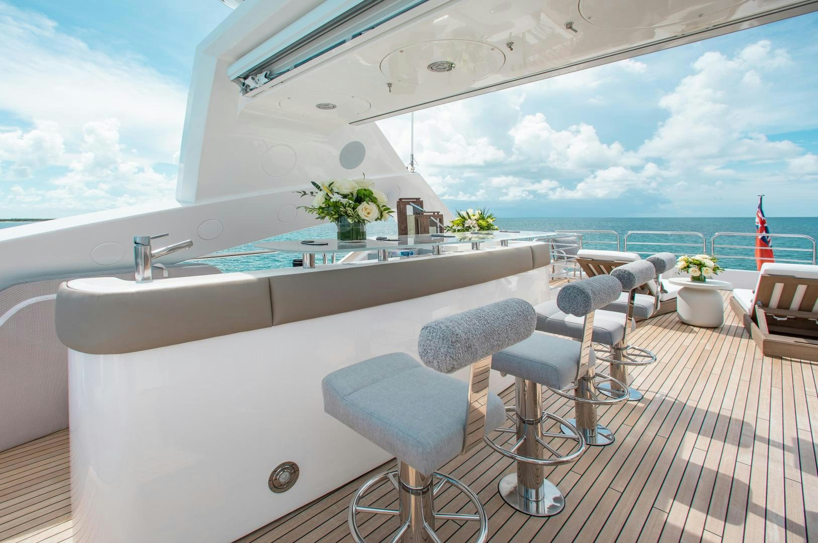 a room with a large window overlooking the ocean aboard ACACIA Yacht for Sale