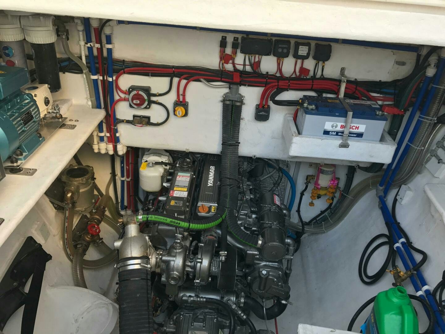 a machine with wires and other wires aboard LAYSAN Yacht for Sale