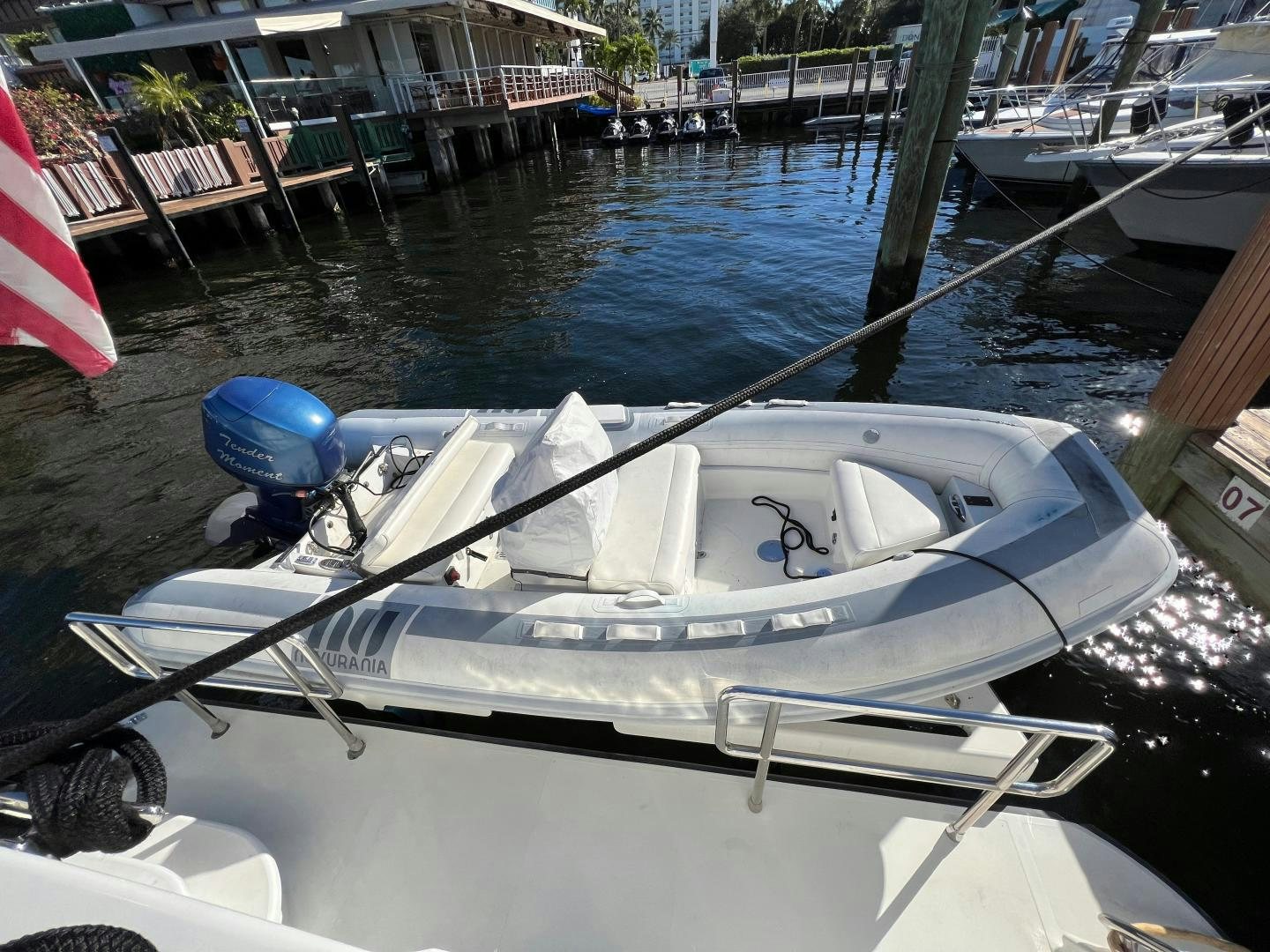 a boat in a harbor aboard MAGIC MOMENTS Yacht for Sale