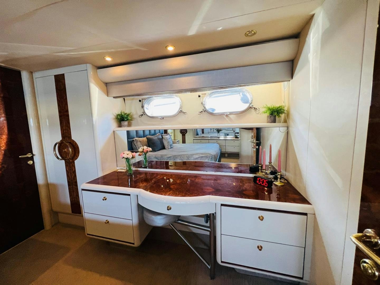 a kitchen with a large counter aboard MAGIC MOMENTS Yacht for Sale
