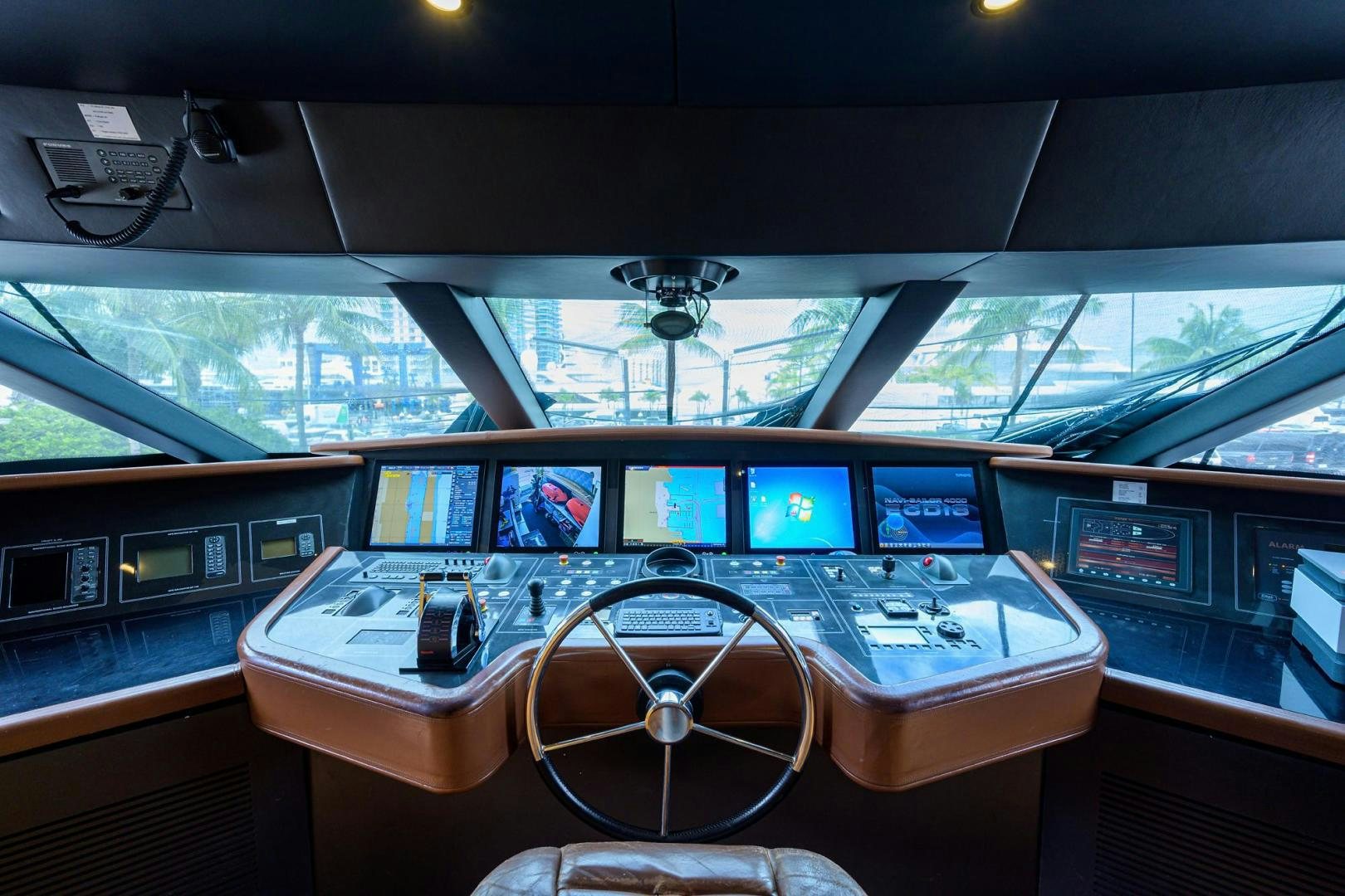 a control panel in a car aboard AWAY Yacht for Sale