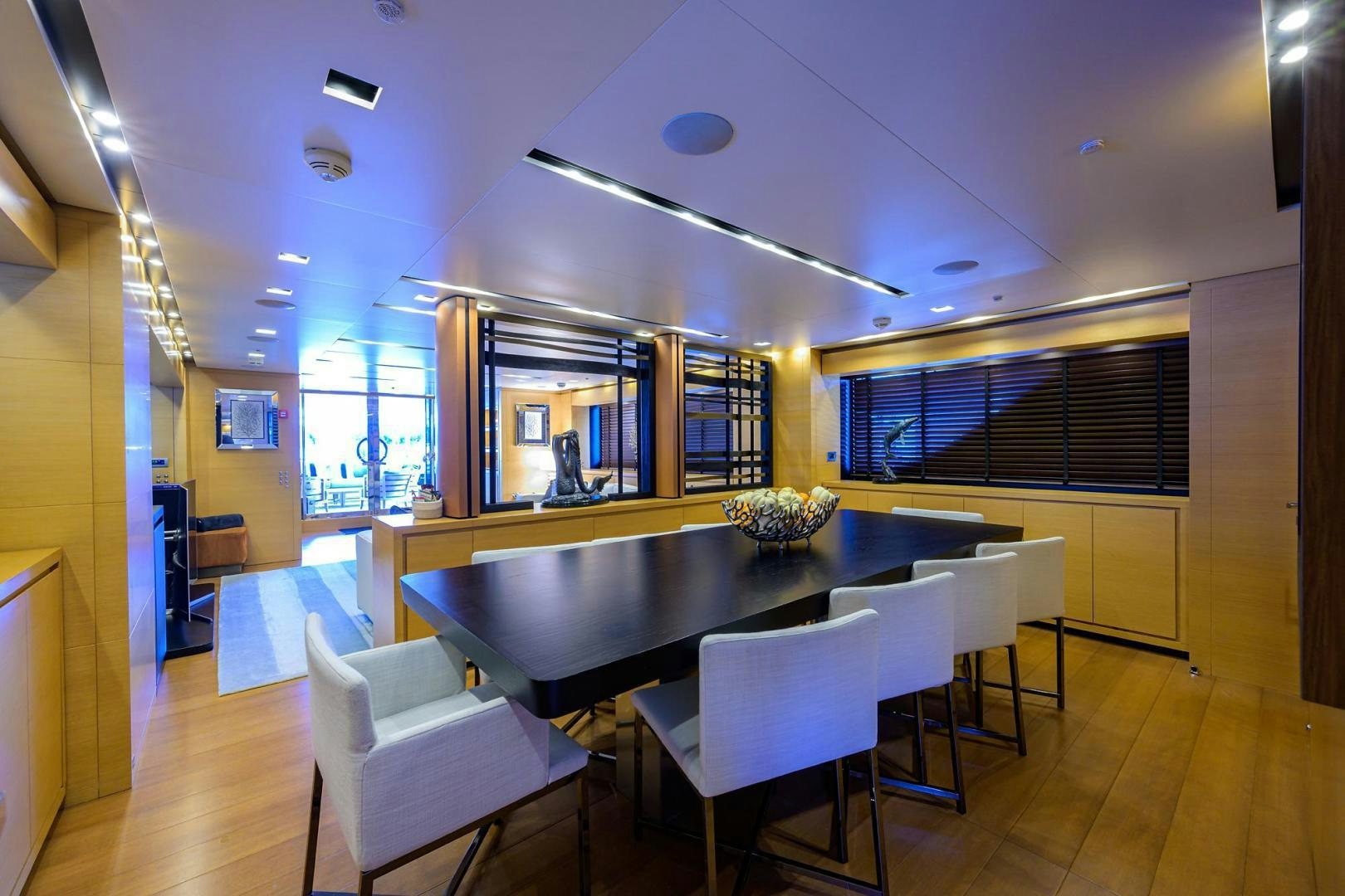 a kitchen and dining area aboard AWAY Yacht for Sale