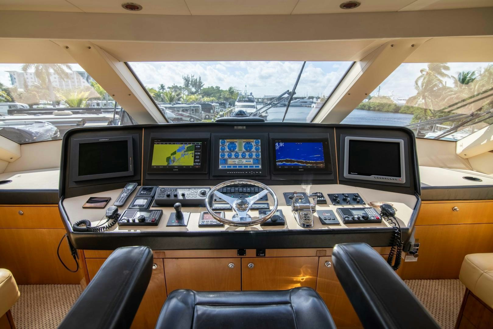 a group of monitors on a bus aboard IONA LOUISE Yacht for Sale