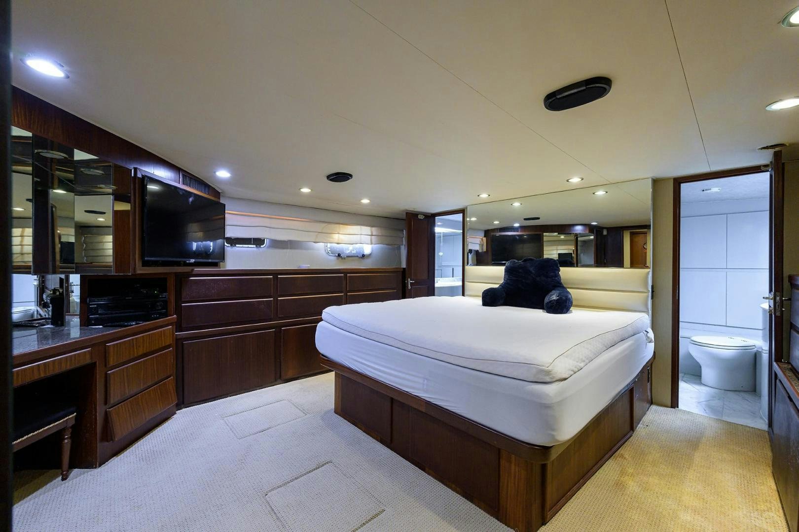 a large bathroom with a large bed aboard CHRISTIE LEE Yacht for Sale