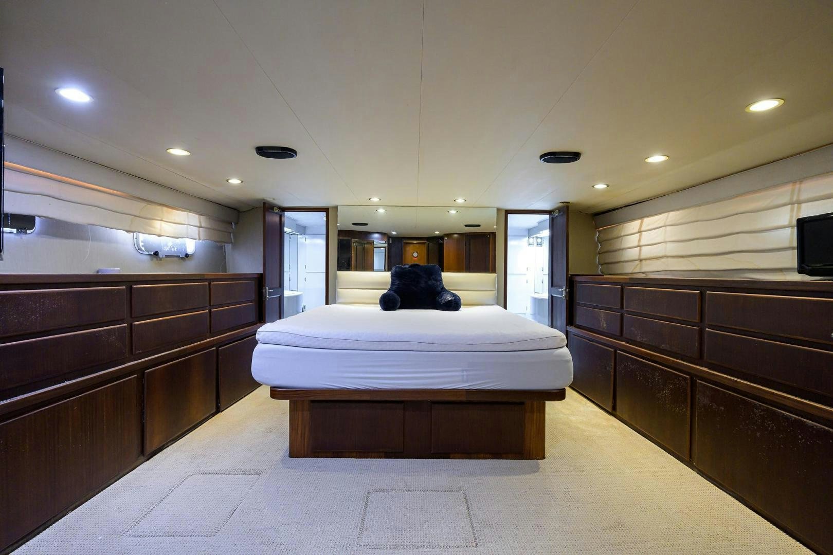 a room with a bed and a desk aboard CHRISTIE LEE Yacht for Sale