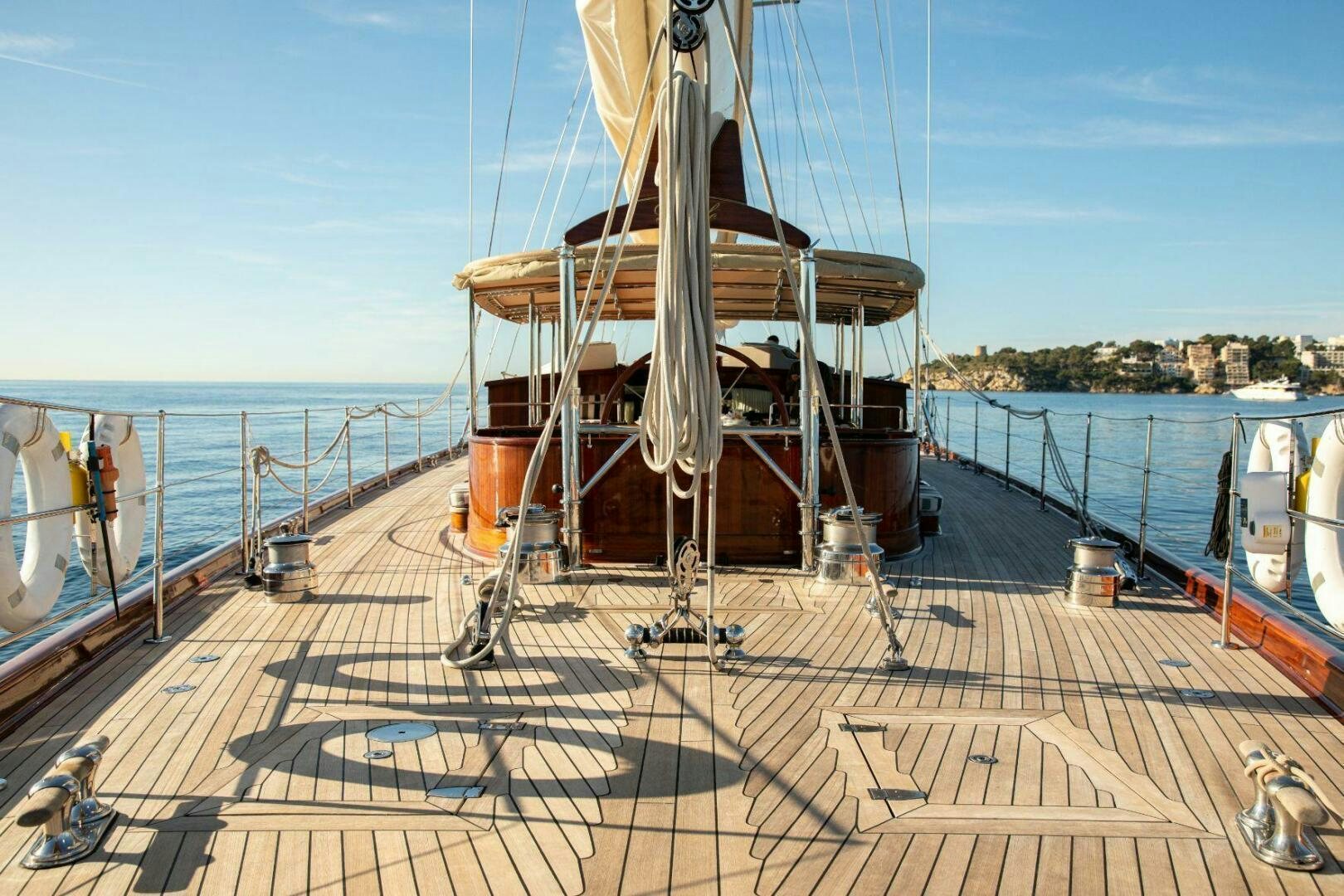 a boat on a deck aboard GWEILO Yacht for Sale