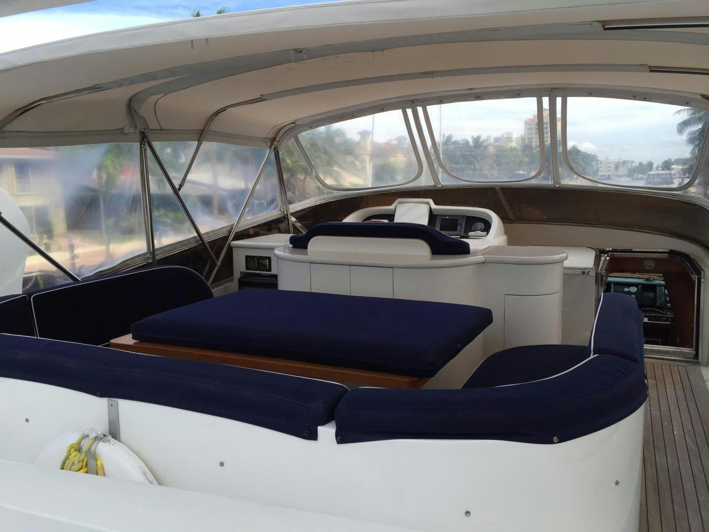 inside of a car aboard UNZIPPED Yacht for Sale