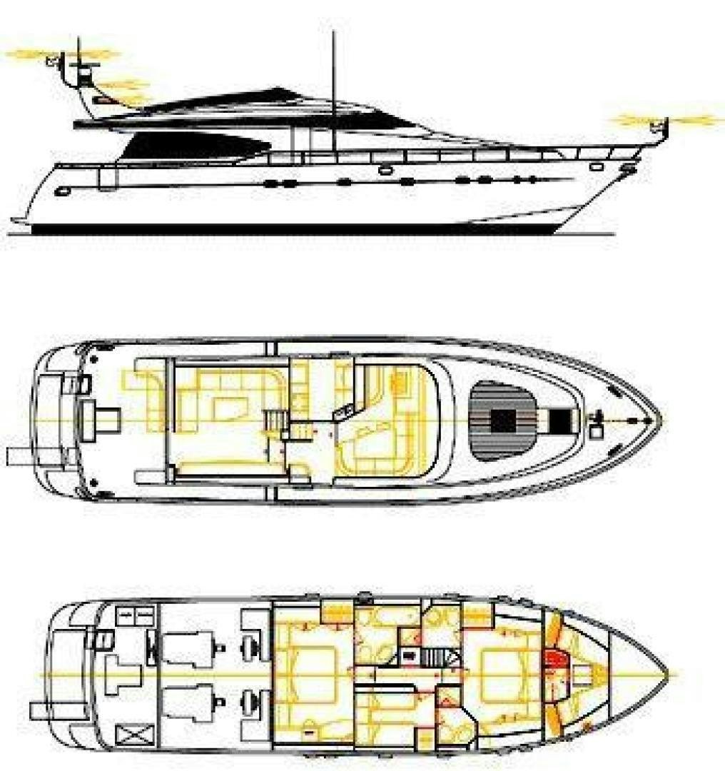 diagram, engineering drawing aboard UNZIPPED Yacht for Sale