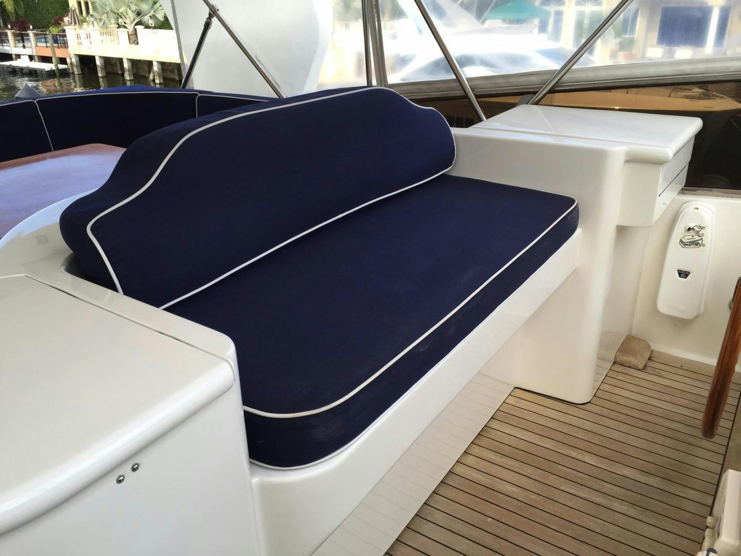 a seat on a car aboard UNZIPPED Yacht for Sale
