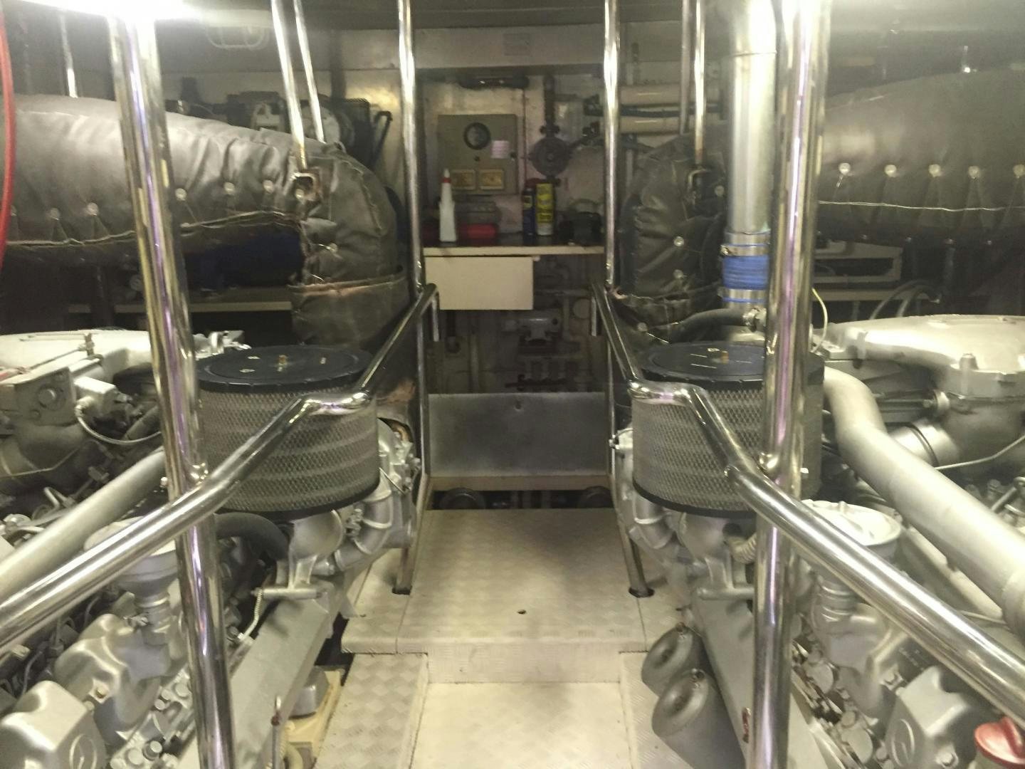 a large machine with pipes aboard UNZIPPED Yacht for Sale