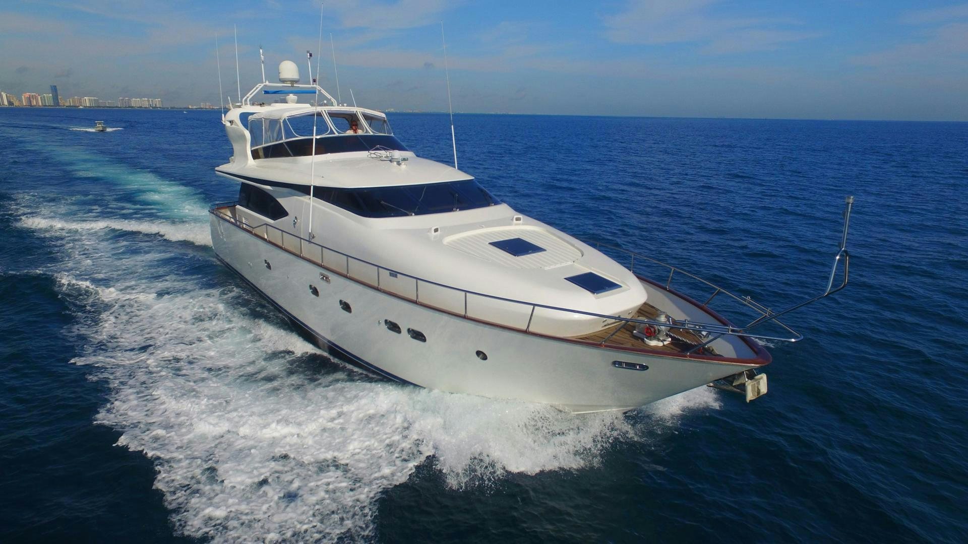 a boat on the water aboard UNZIPPED Yacht for Sale