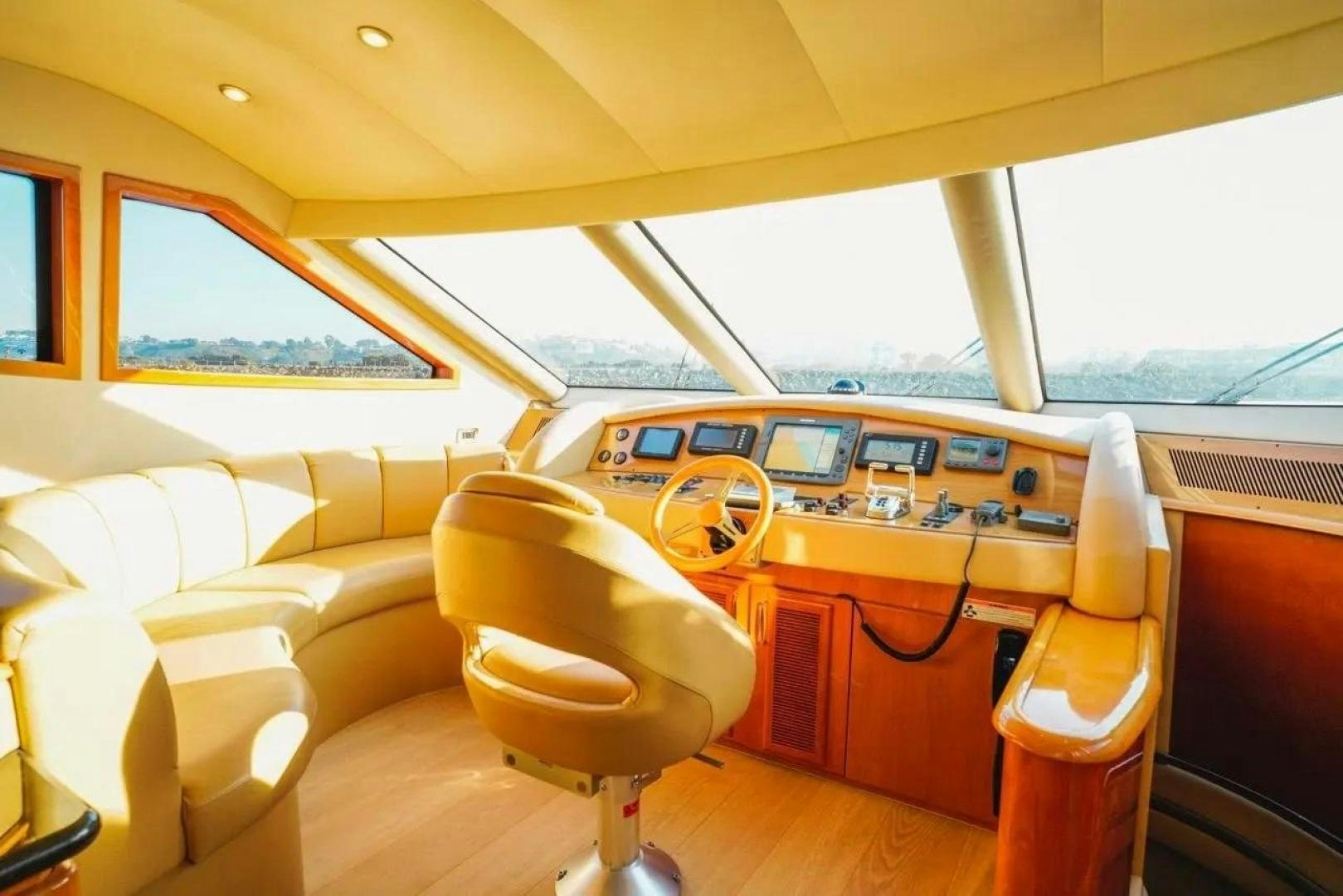 a boat with a table and chairs aboard STARTING OVER Yacht for Sale