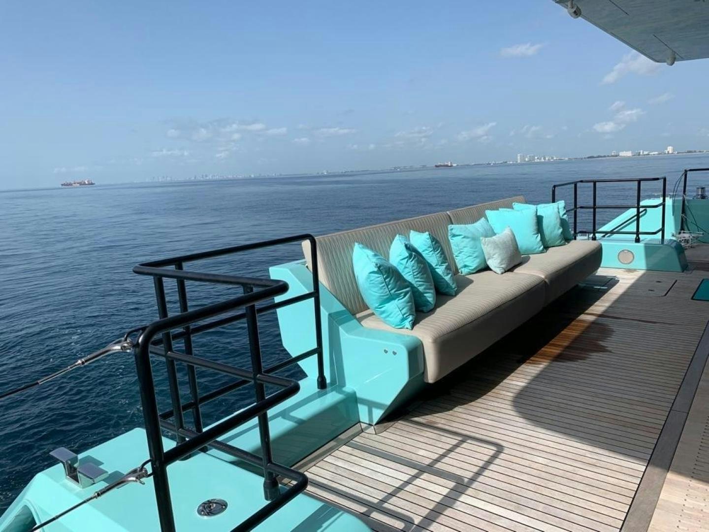 a balcony overlooking a body of water aboard ROCK STAR 2.0 Yacht for Sale