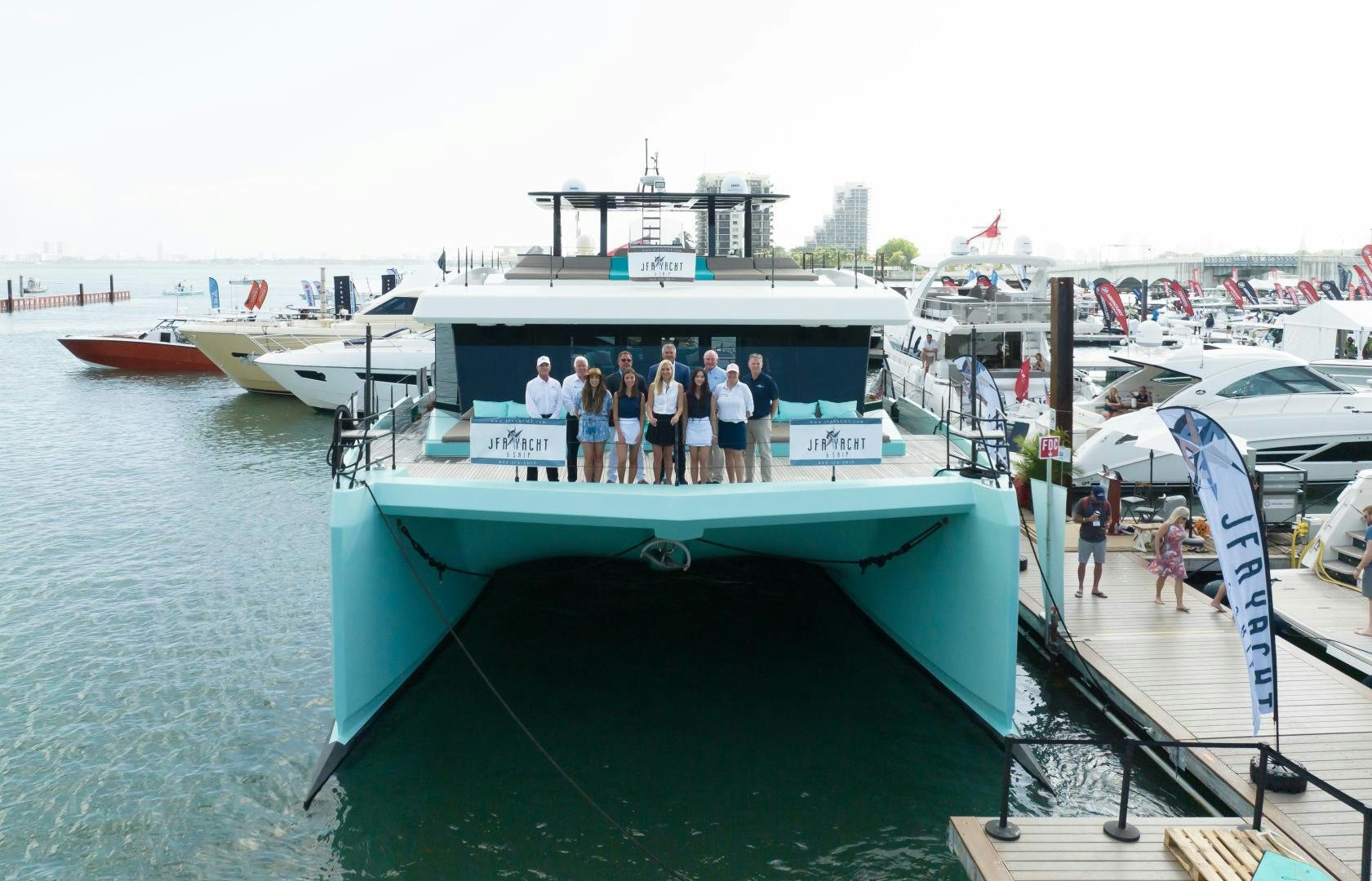 a group of people on a boat aboard ROCK STAR 2.0 Yacht for Sale