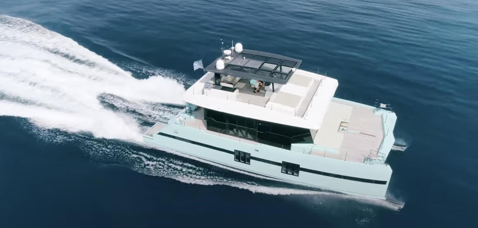 a white ship in the water aboard ROCK STAR 2.0 Yacht for Sale