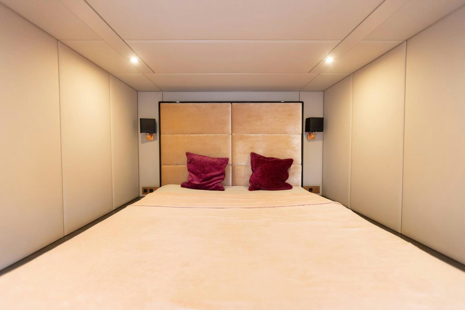 a bed in a room aboard ROCK STAR 2.0 Yacht for Sale