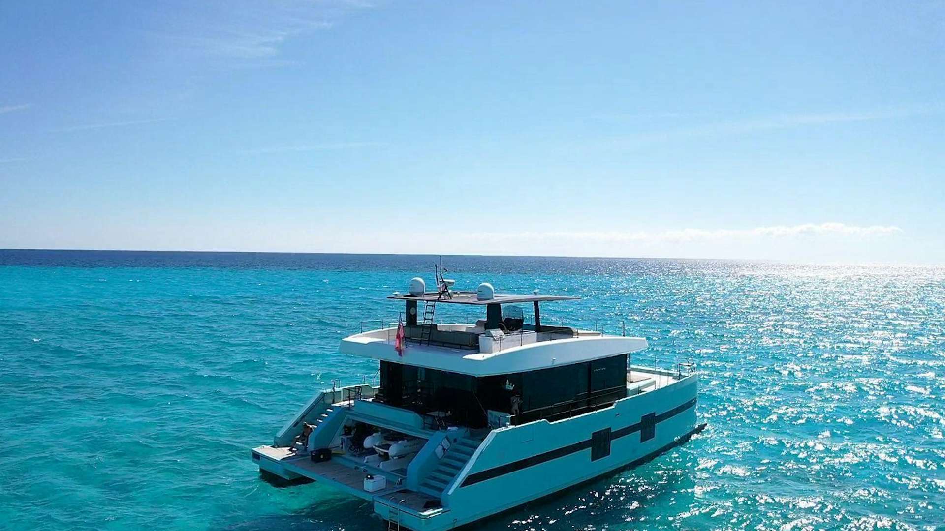 a boat in the water aboard ROCK STAR 2.0 Yacht for Sale