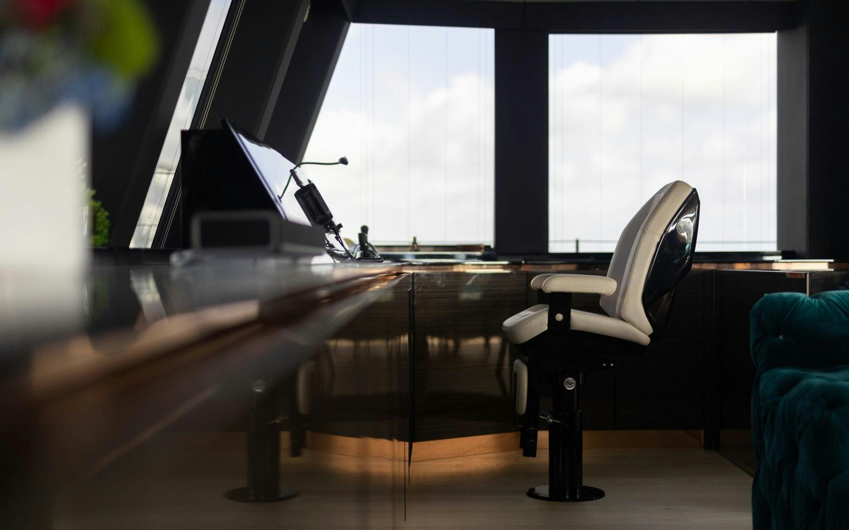 a room with a desk and a computer aboard ROCK STAR 2.0 Yacht for Sale