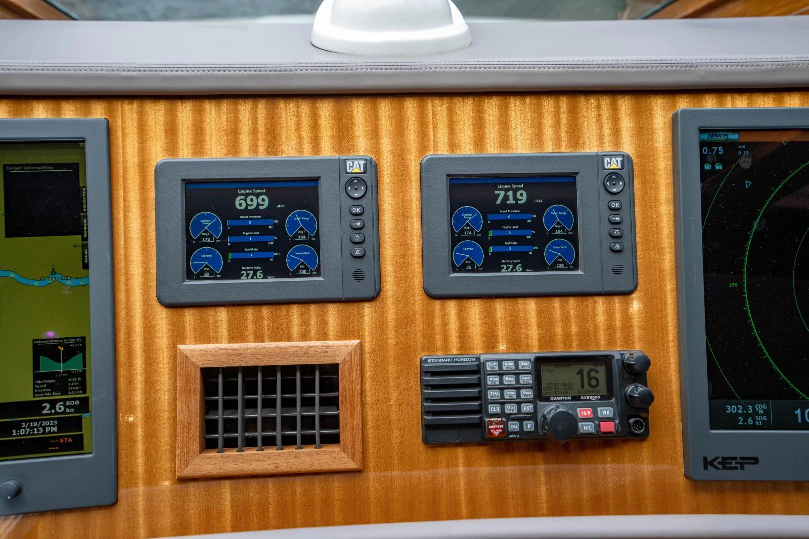 a group of electronic devices aboard RENAISSANCE Yacht for Sale
