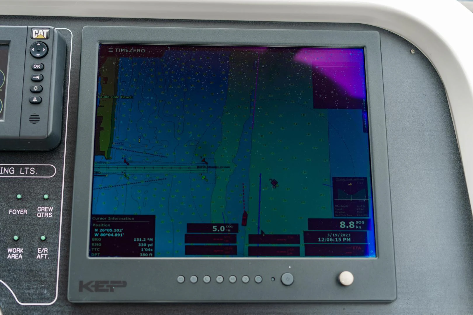 a rectangular electronic device aboard RENAISSANCE Yacht for Sale