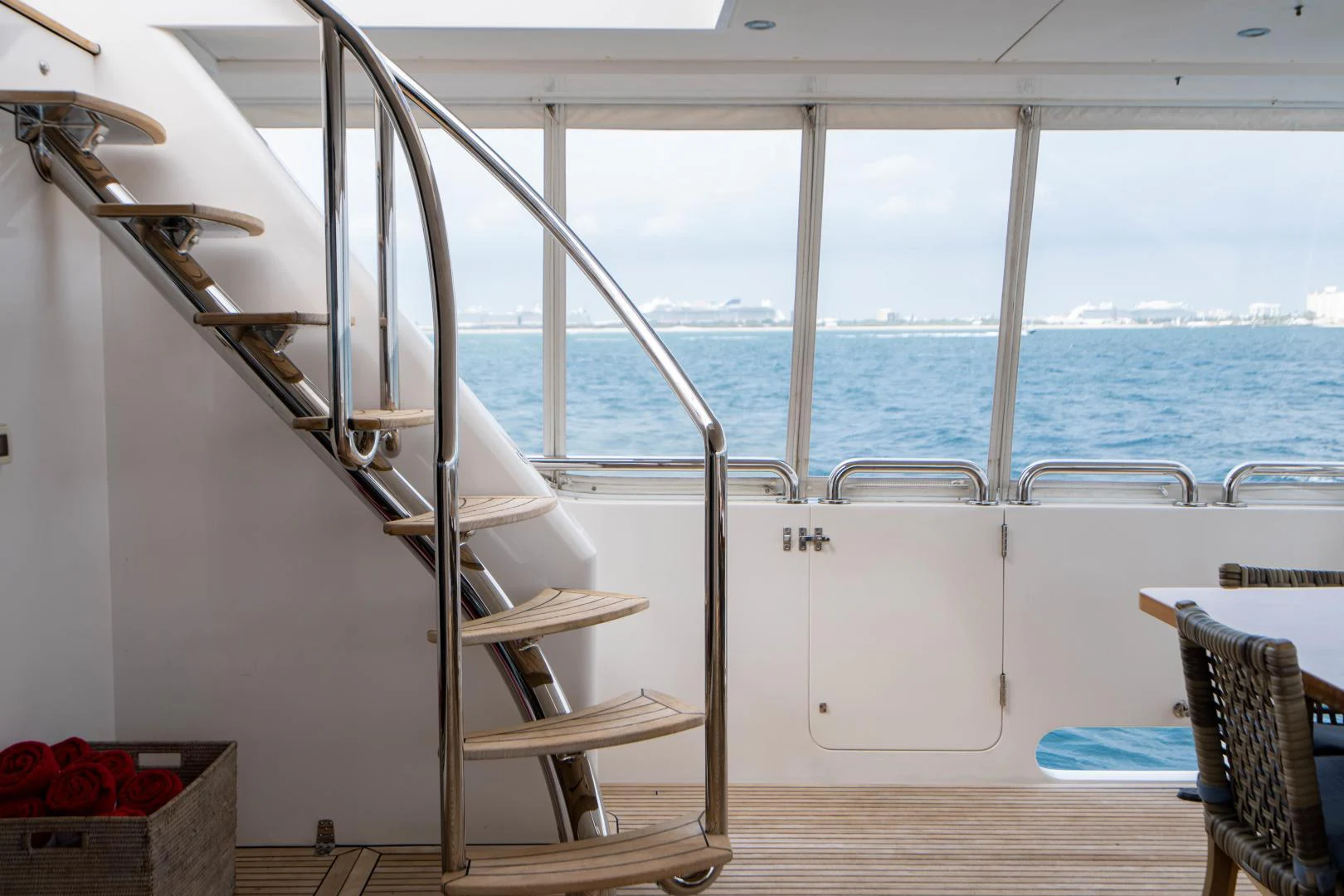 a boat with a ladder aboard RENAISSANCE Yacht for Sale