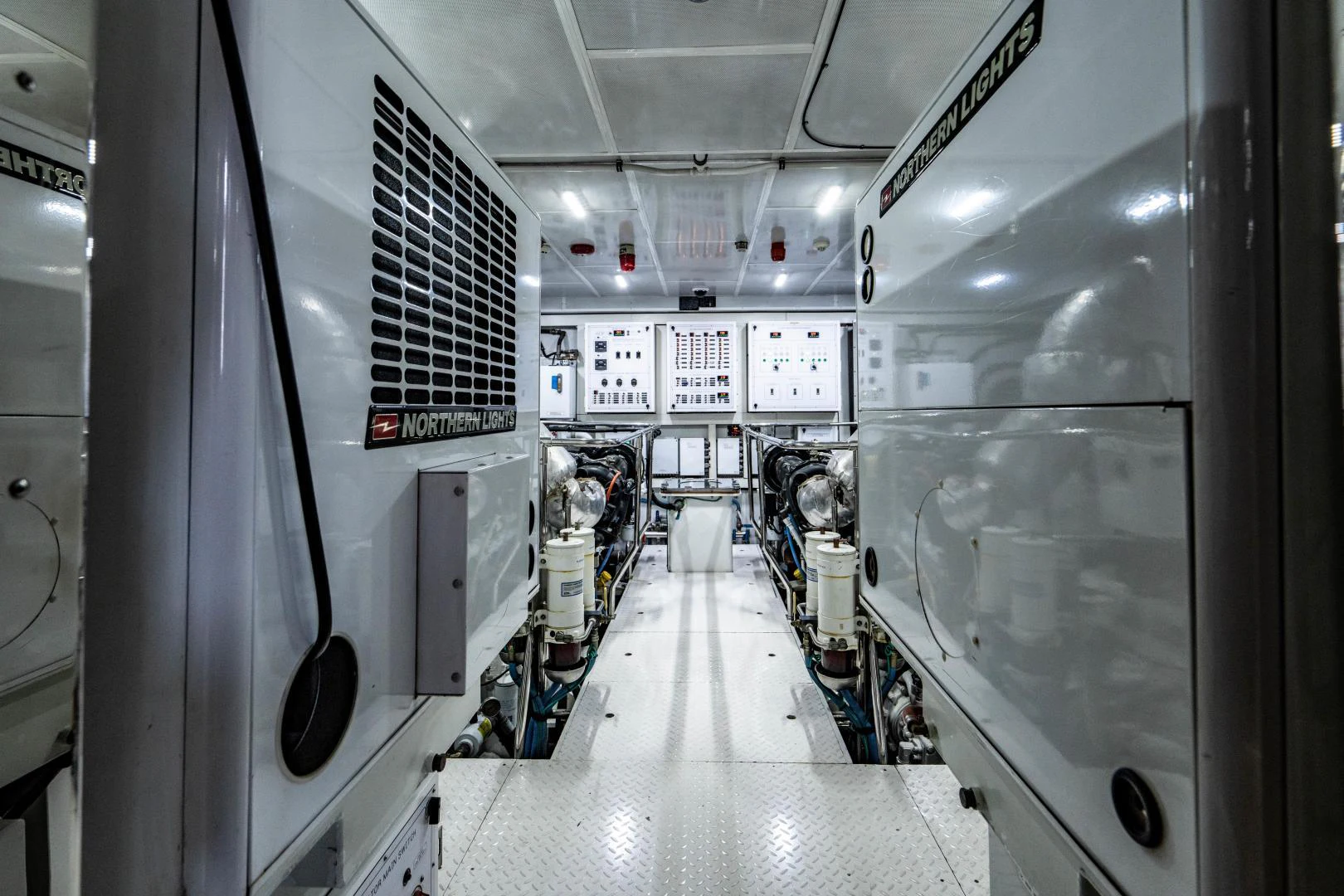 a large room with machines aboard RENAISSANCE Yacht for Sale
