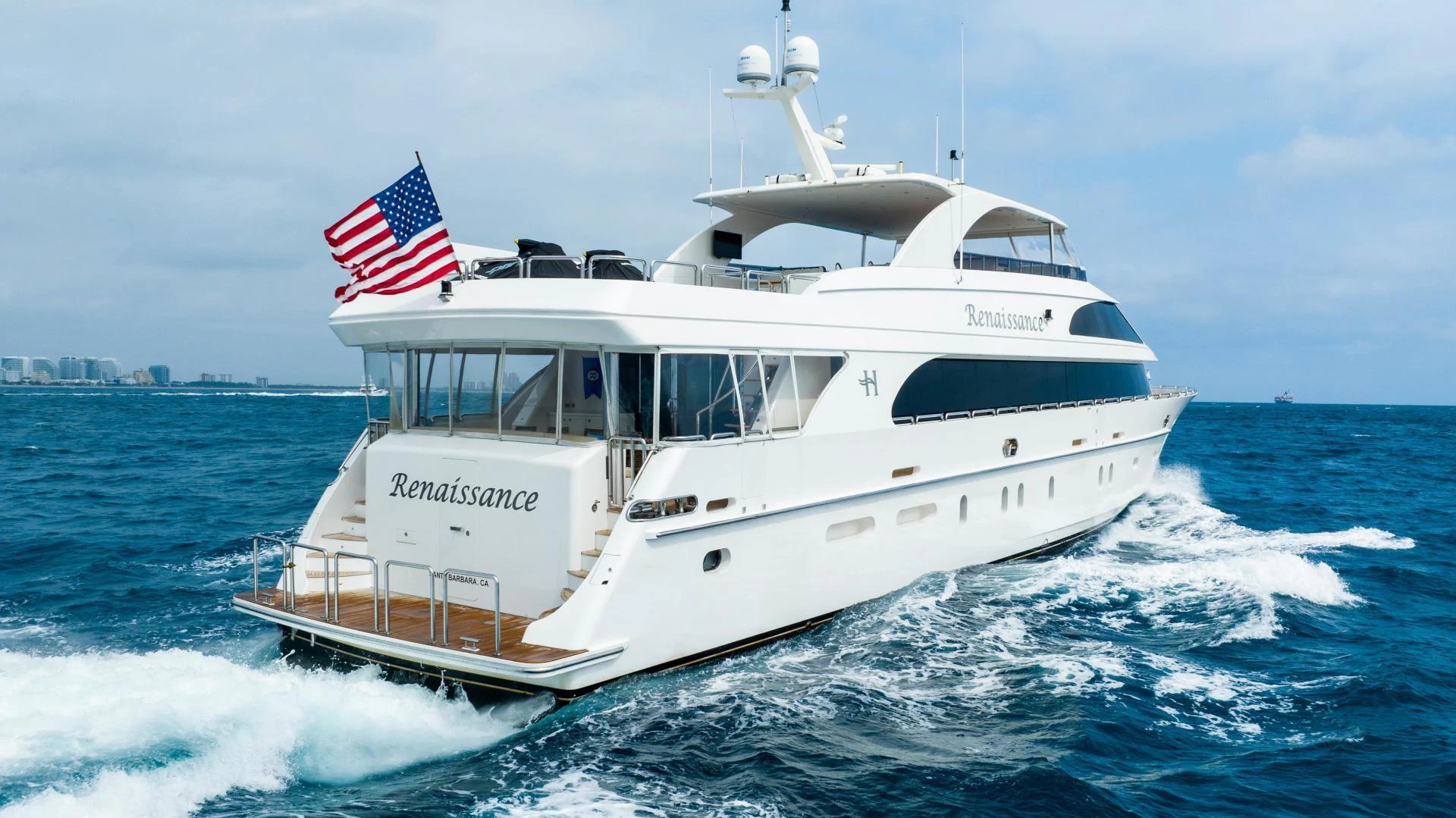 a boat on the water aboard RENAISSANCE Yacht for Sale