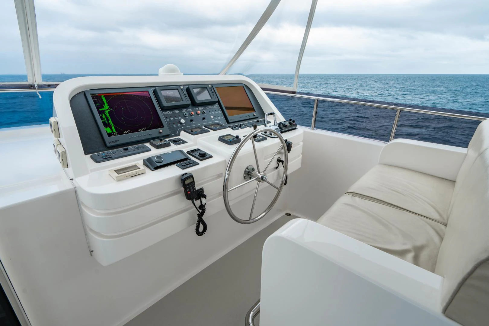 the front of a boat aboard RENAISSANCE Yacht for Sale
