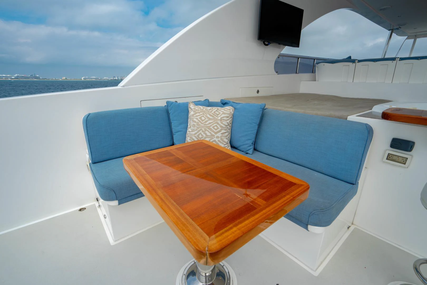 a boat with a seat aboard RENAISSANCE Yacht for Sale