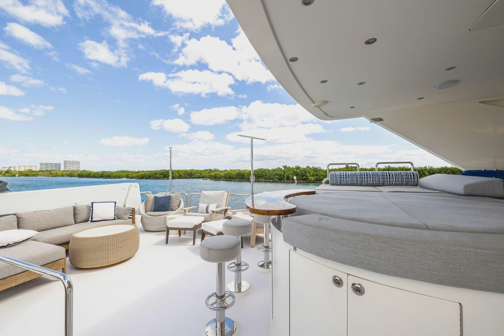 a room with a table and chairs aboard GRATITUDE Yacht for Sale