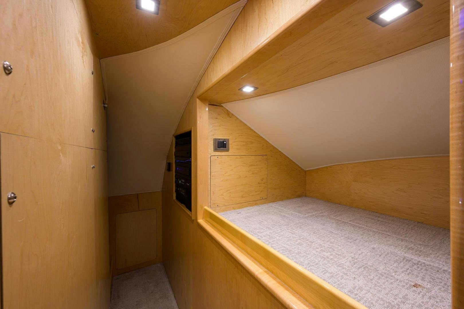 a room with a bed and a door aboard QUICK RAISE Yacht for Sale