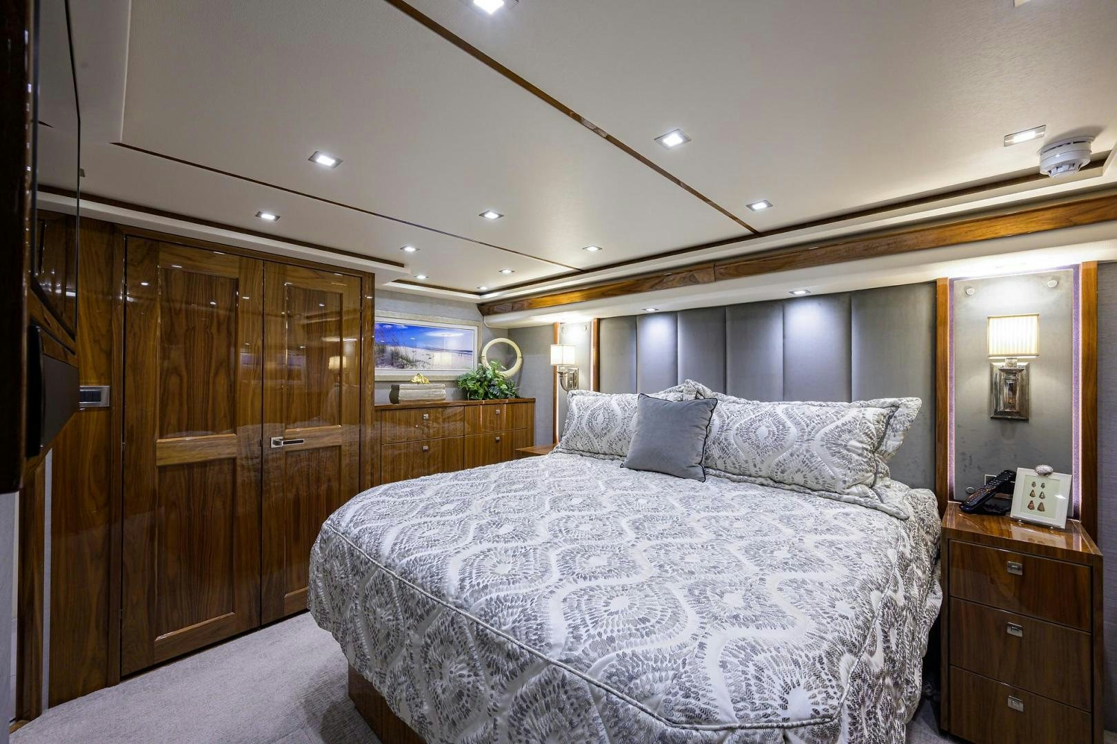 a bed in a room aboard QUICK RAISE Yacht for Sale